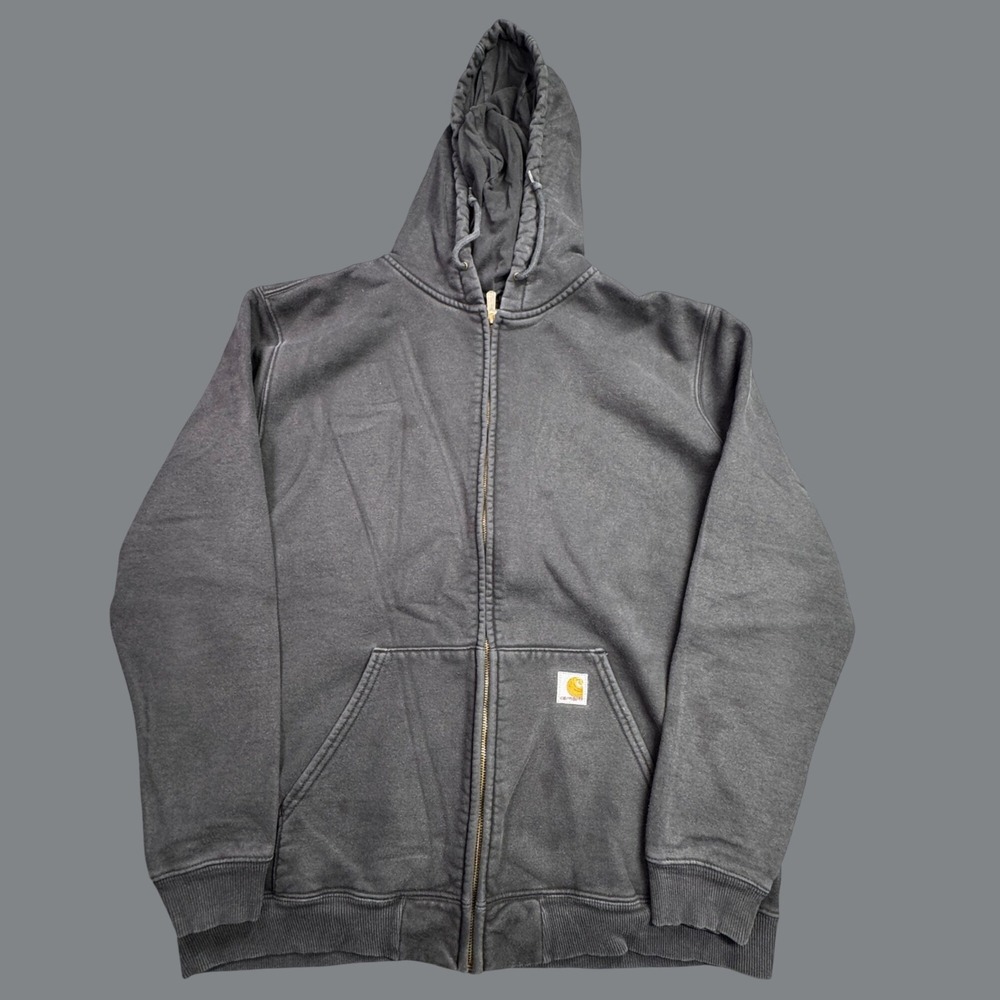 Carhartt Full Zip Hoodie Mens XL Black Workwear Heavyweight Fleece K185 BLK